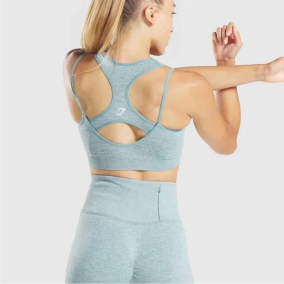 Gymshark - vital rise sports bra -  blue marl - size small - Picture 2 of 5